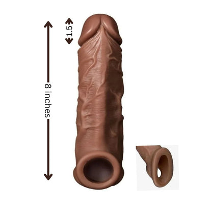 Brown Realistic Penis Sleeve 7 Inches